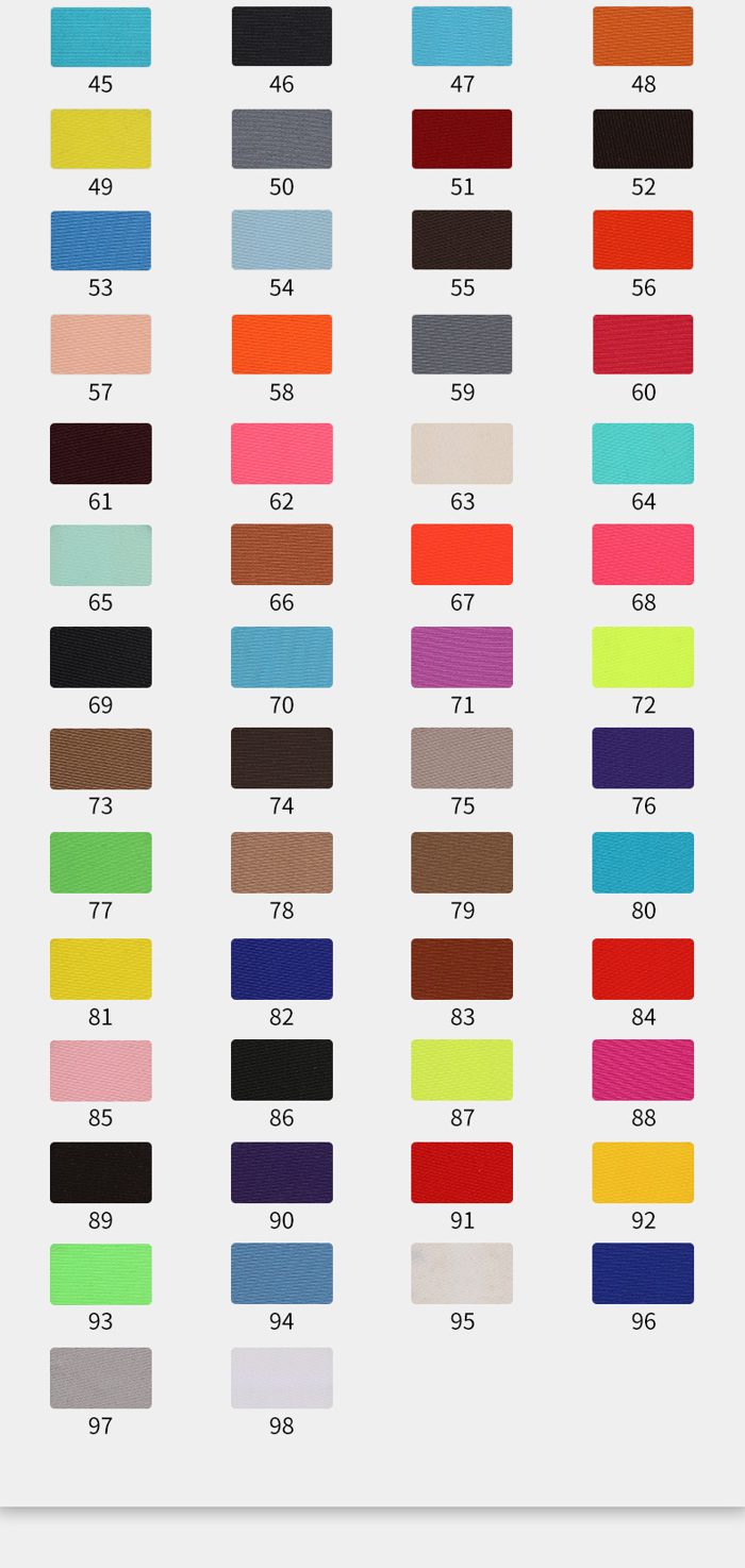 Colour card for Polyester/Spandex Interlock, 180 GSM
