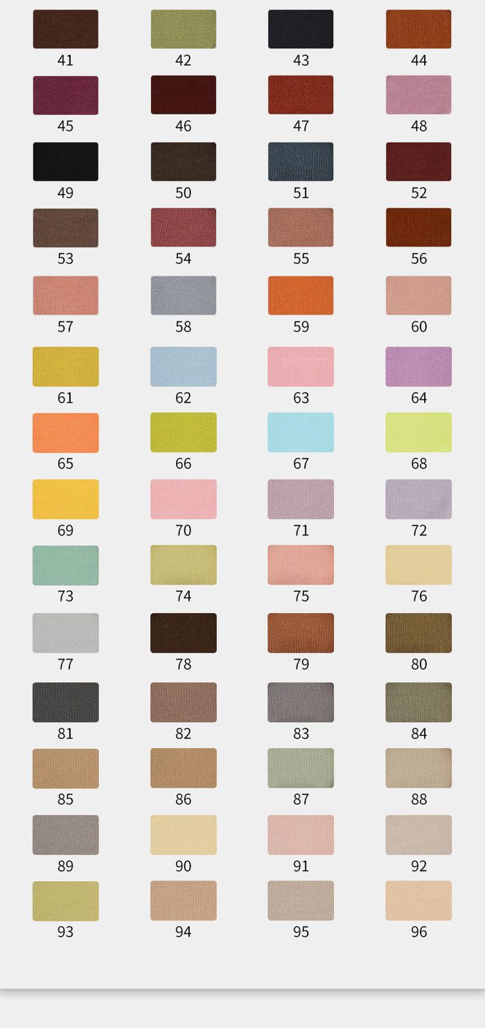 Colour card for Lyocell/Spandex Rib, 170 GSM