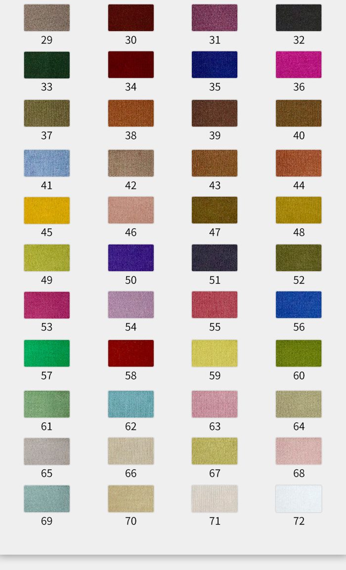 Colour card for Viscose/Polyester French Terry, 230 GSM