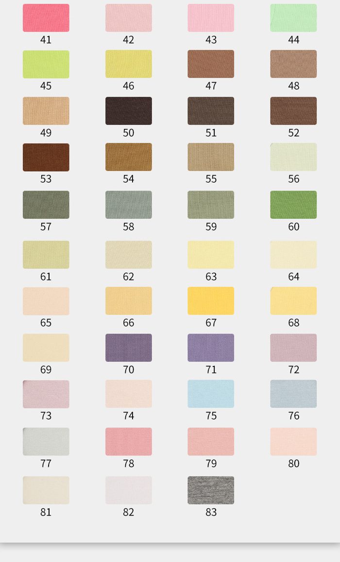 Colour card for Spandex Single Jersey, 175 GSM
