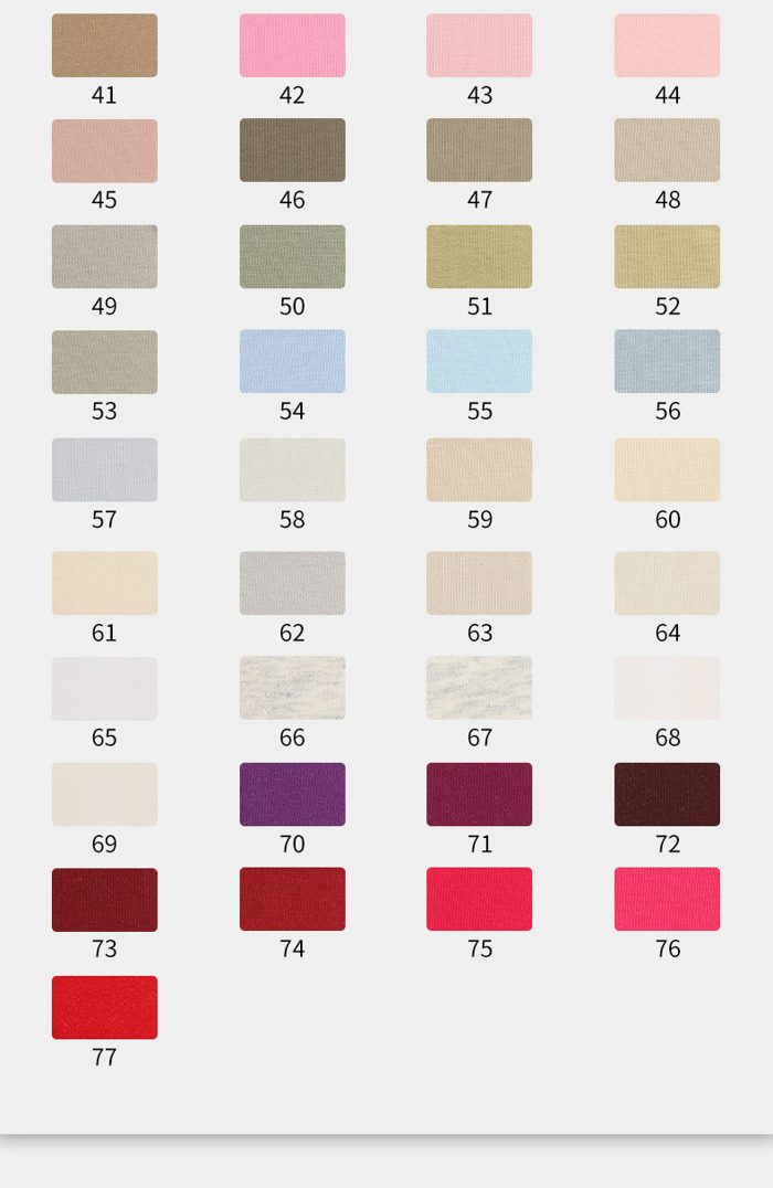 Colour card for Cotton Single Jersey, 240 GSM