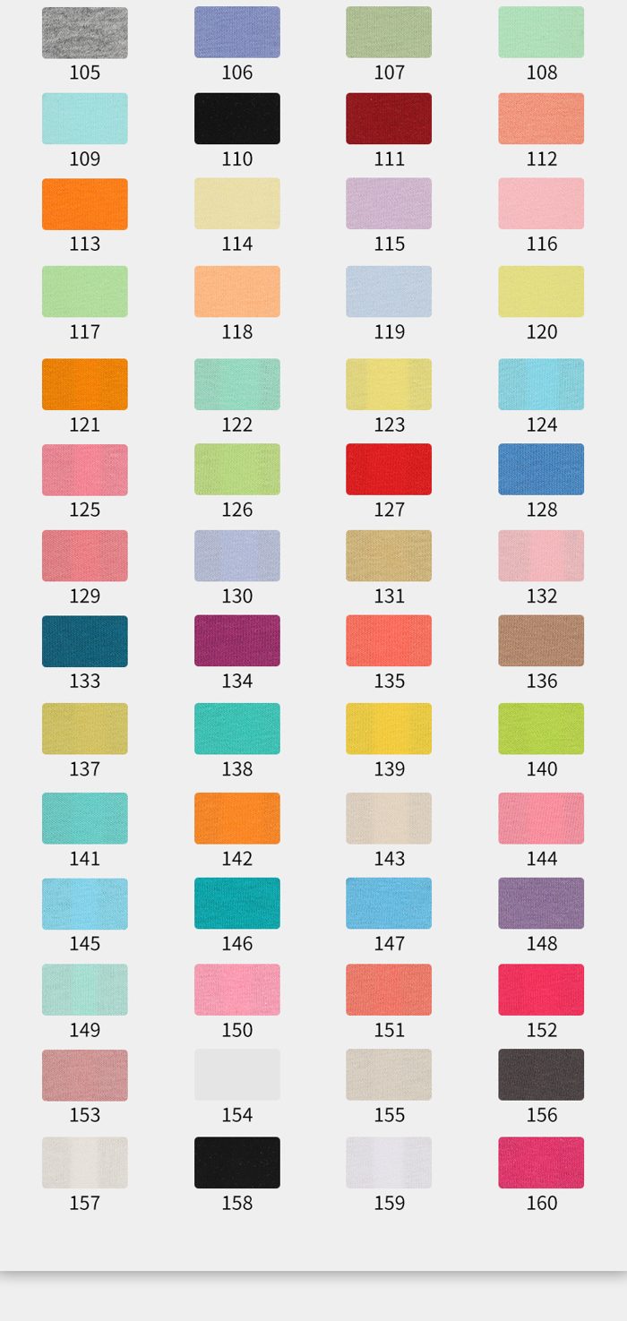 Colour card for Cotton/Polyester Interlock, 190 GSM