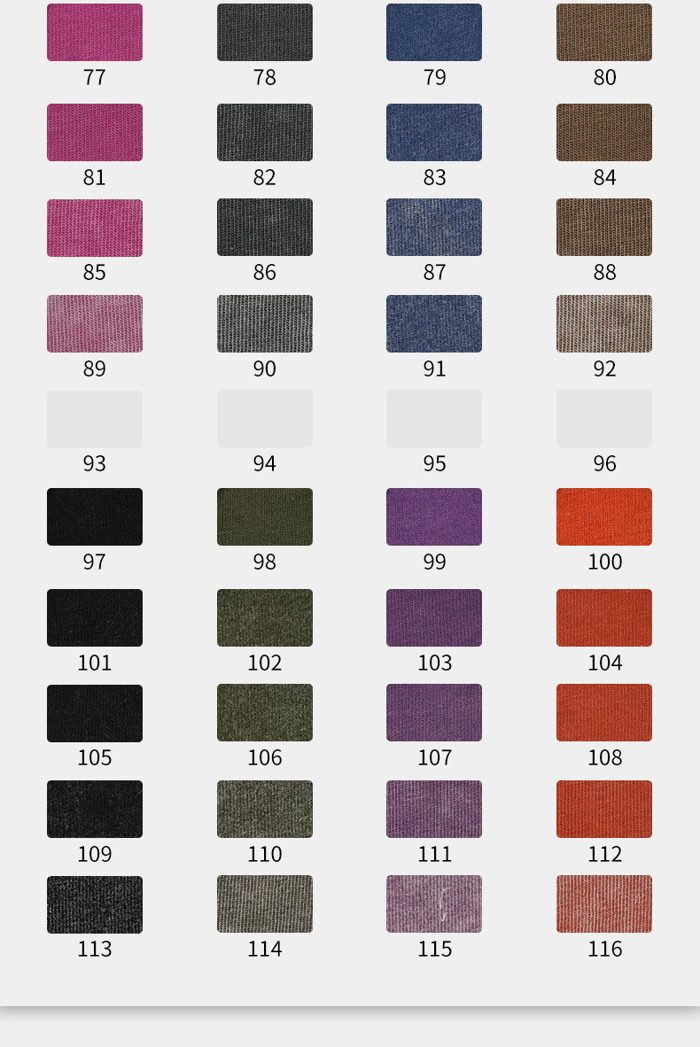 Colour card for Cotton French Terry, 440 GSM