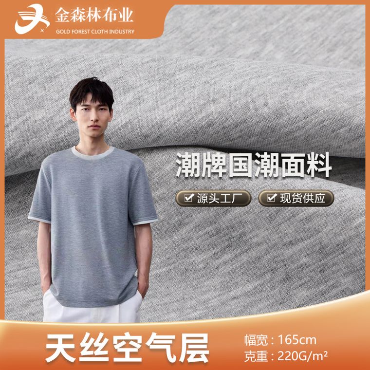 Polyester/Lyocell Air-Layer, 220 GSM